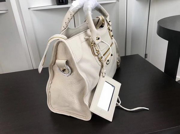 Balenciaga Giant City Gold Studs Handbag B084334 OffWhite