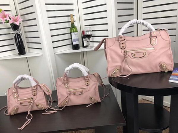 Balenciaga Giant City Gold Studs Handbag B084334 Pink