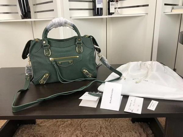 Balenciaga Giant City Gold Studs Handbag B084335 Green