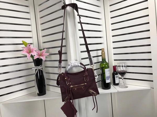 Balenciaga Giant City Gold Studs Handbag B084336 Wine