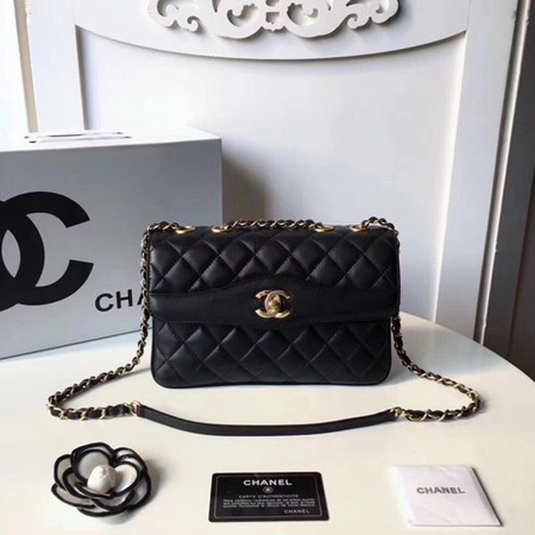 Chanel Classic Shoulder Bag Original Sheepskin Leather A57028 Black