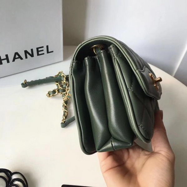 Chanel Classic Shoulder Bag Original Sheepskin Leather A57029 Green