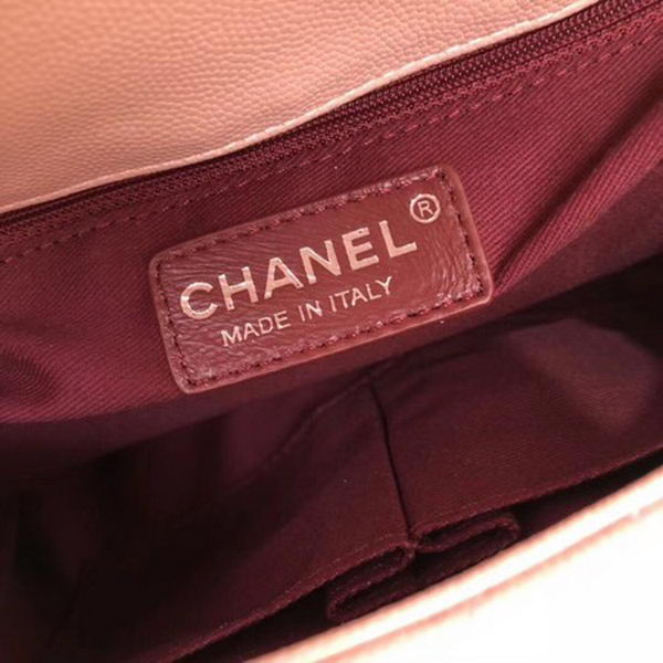 Chanel Classic Top Handle Bag Pink Cannage Pattern A92290 Silver