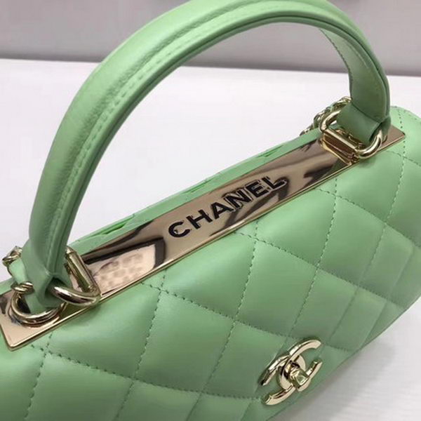 Chanel Classic Top Handle Bag Sheepskin Leather CHA2371 Green