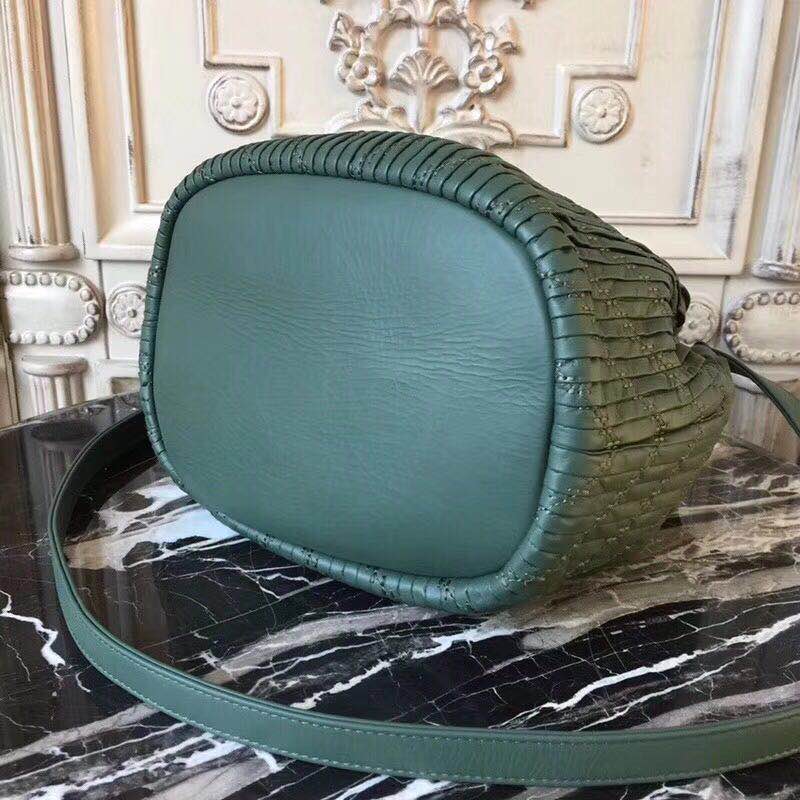 Chanel Original Calfskin Leather Bucket Bag 28173 Green