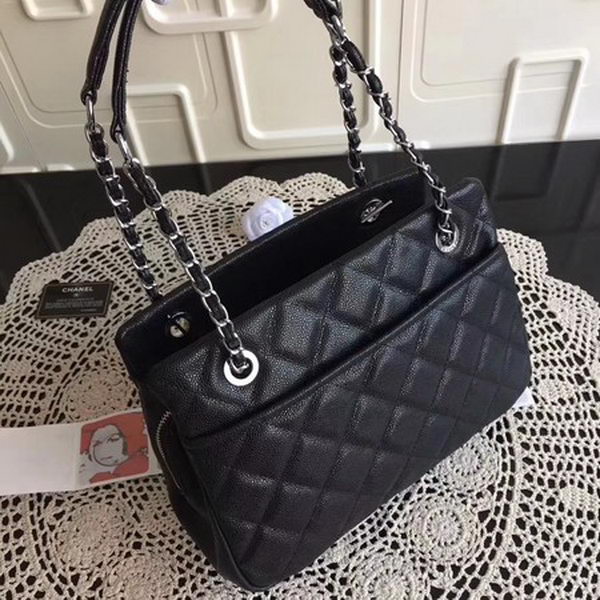 Chanel Shoulder Bag Cannage Pattern Leather CHA3628 Black