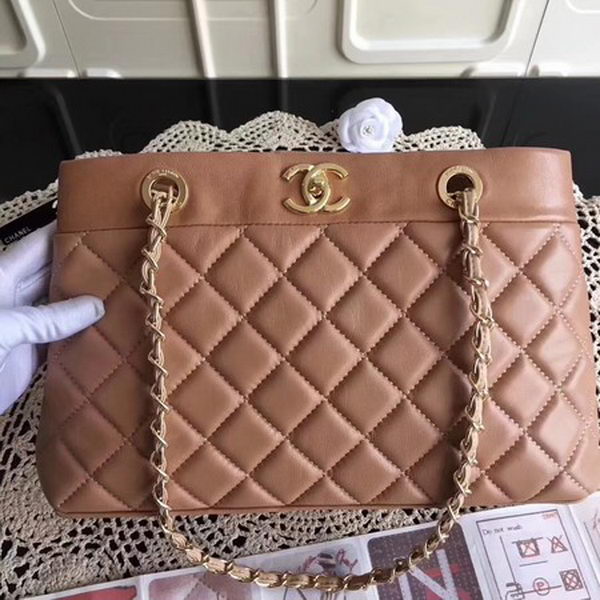 Chanel Shoulder Bag Sheepskin Leather CHA3369 Apricot