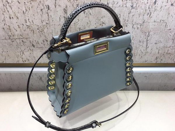 Fendi Peekaboo Mini Bag Calfskin Leather 8BN244 Skyblue