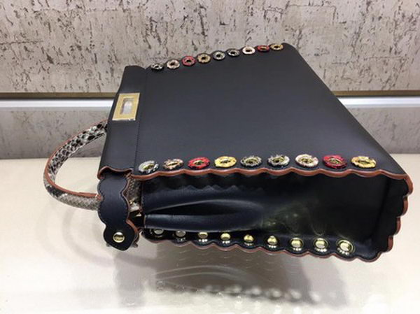 Fendi Peekaboo Small Bag Calfskin Leather 8BN245 Black