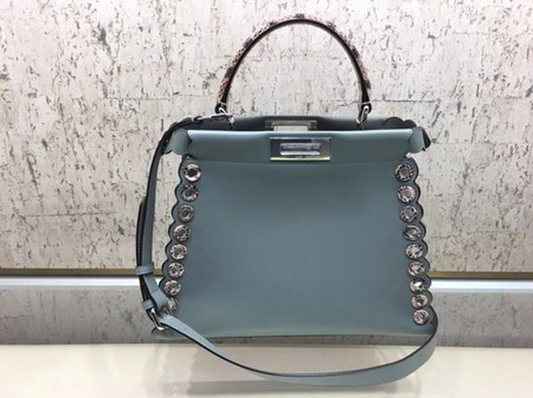 Fendi Peekaboo Small Bag Calfskin Leather 8BN245 SkyBlue