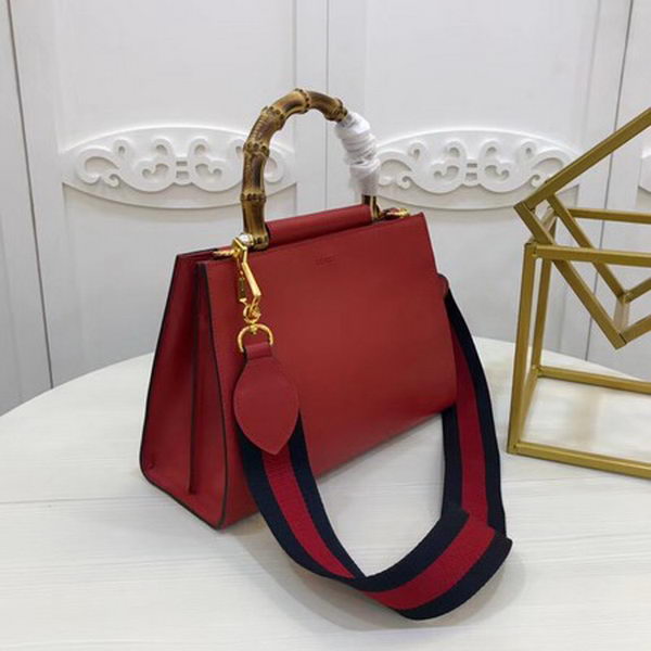 Gucci Nymphaea Leather Top Handle Bag 459076 Red