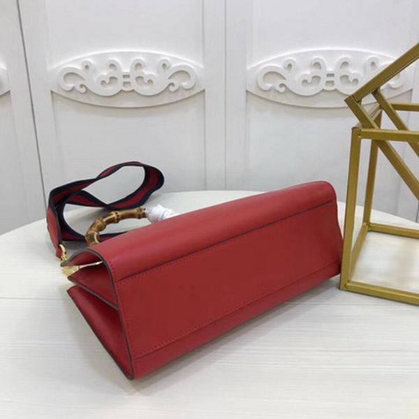 Gucci Nymphaea Leather Top Handle Bag 459076 Red