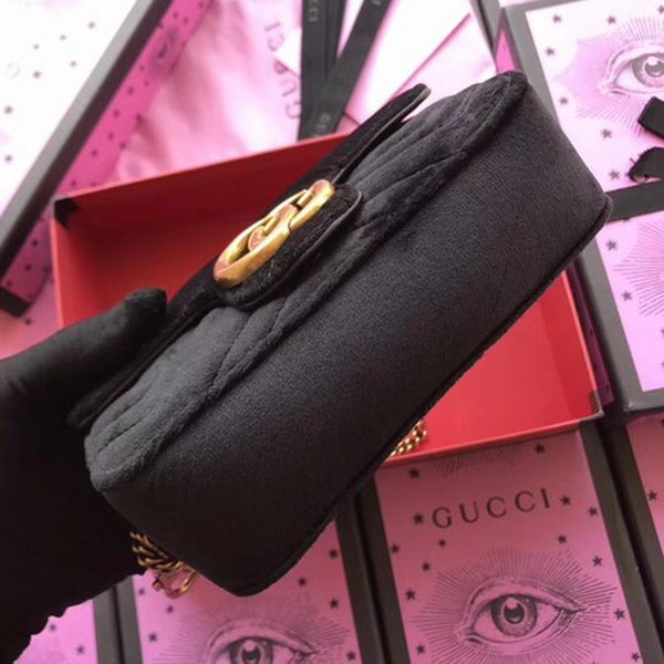 Gucci GG Marmont Velvet Super Mini Bag 476433 Black