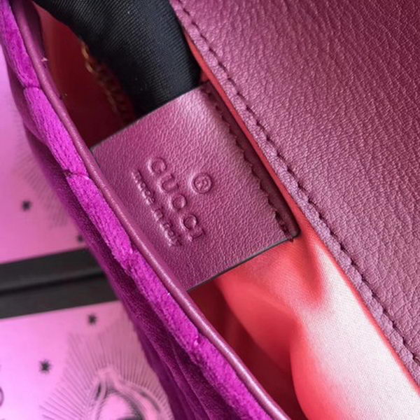 Gucci GG Marmont Velvet Super Mini Bag 476433 Purple