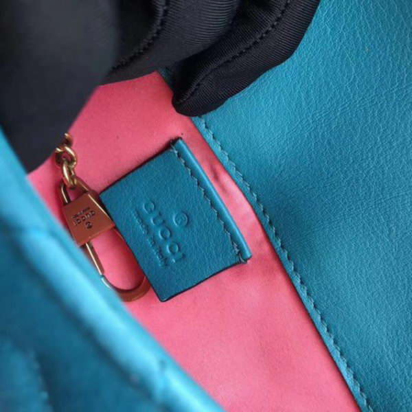 Gucci GG Marmont Velvet Super Mini Bag 476433 SkyBlue