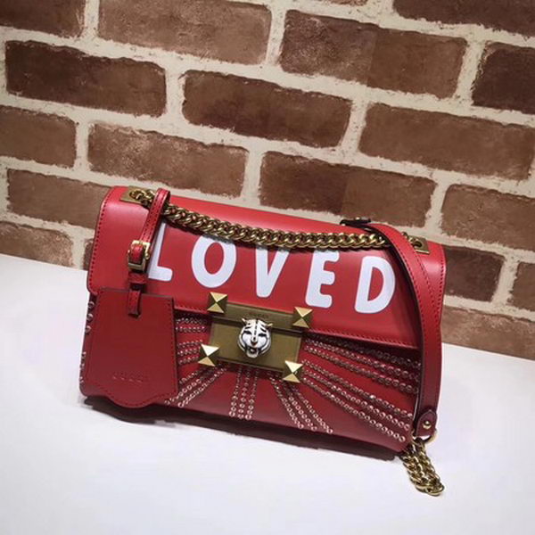 Gucci Crystal Embellished Shoulder Bag 477330 Red