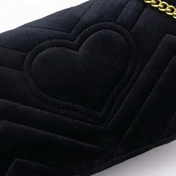 Gucci GG Marmont Embroidered Velvet Mini Bag 488426 Black