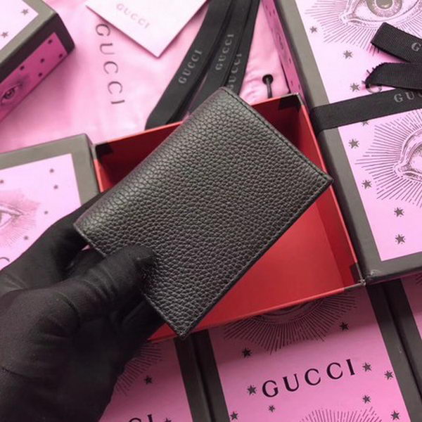 Gucci Leather Card case with Bosco 499325 Black