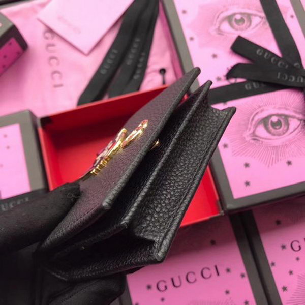 Gucci Leather Card case with Bosco 499325 Black