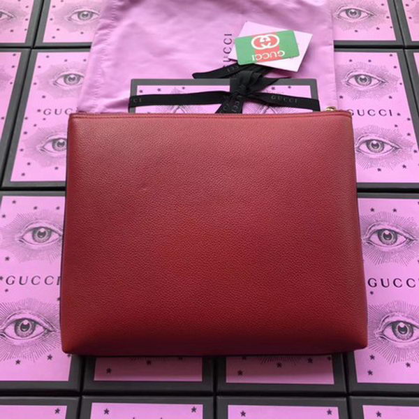 Gucci Print Leather Medium Portfolio ‎500981 Red