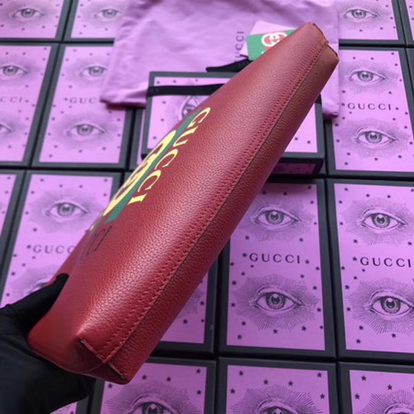 Gucci Print Leather Medium Portfolio ‎500981 Red