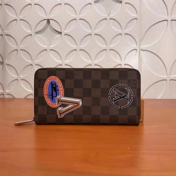 Louis Vuitton Damier Ebene Canvas Zippy Illustre Wallet M60017