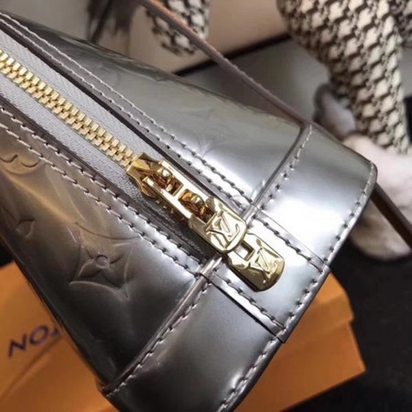 Louis Vuitton Monogram Vernis Alma BB Tote Bag M91606 Silver