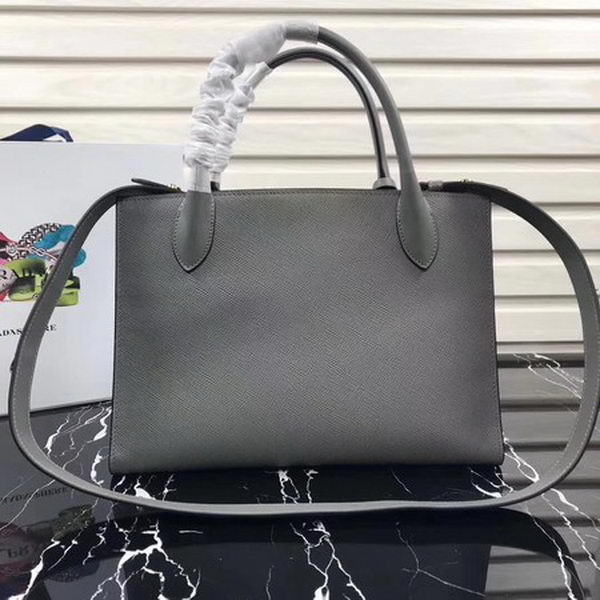 Prada Bibliotheque Handbag in Calf Leather 1BA155 Grey