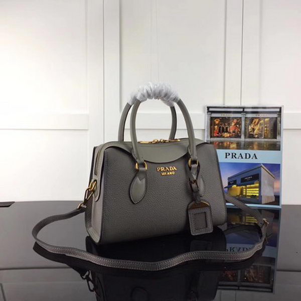 Prada Calfskin Leather Tote Bag 1BH093 Grey