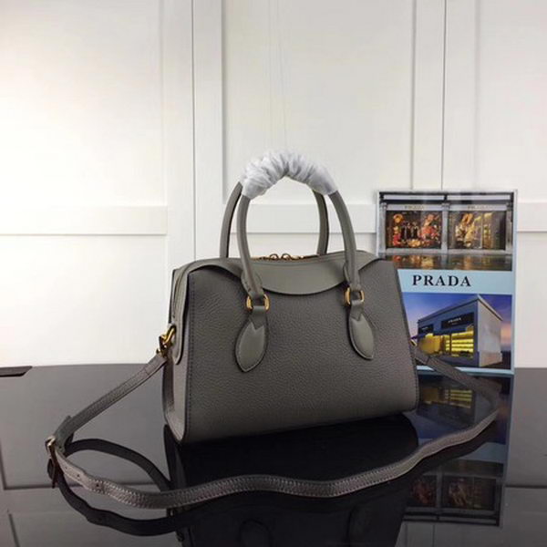 Prada Calfskin Leather Tote Bag 1BH093 Grey