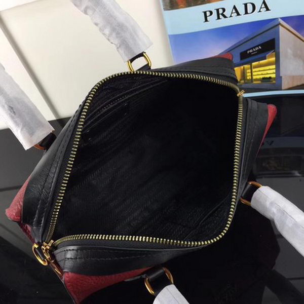Prada Calfskin Leather Tote Bag 1BH093 Wine&Black