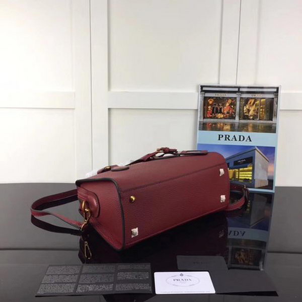 Prada Calfskin Leather Tote Bag 1BH093 Wine