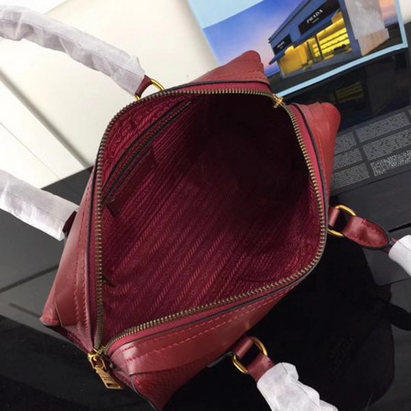 Prada Calfskin Leather Tote Bag 1BH093 Wine