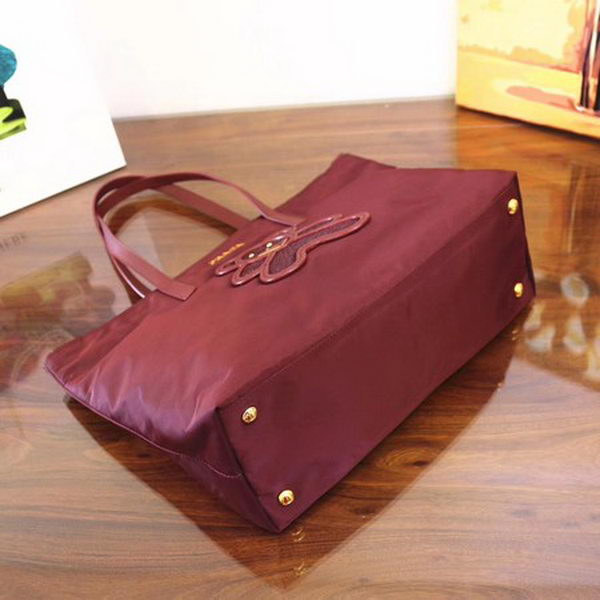 Prada Nylon Tote Bag 1BG052 Wine