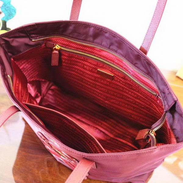 Prada Nylon Tote Bag 1BG052 Wine