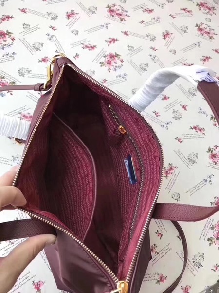 Prada Nylon Tote Bag 1BG061 Wine