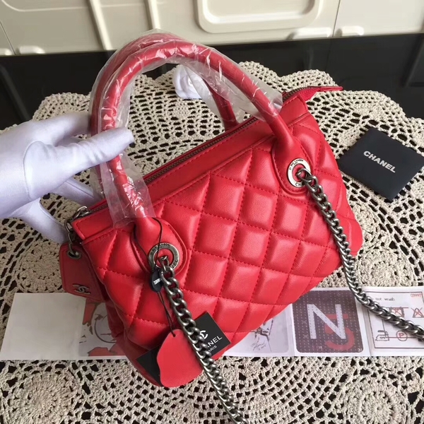 Chanel Sheepskin Leather Tote Bag 8230 Red