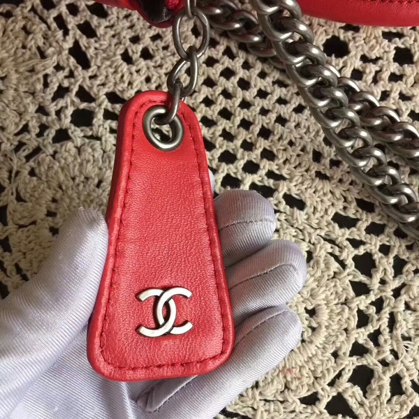 Chanel Sheepskin Leather Tote Bag 8230 Red