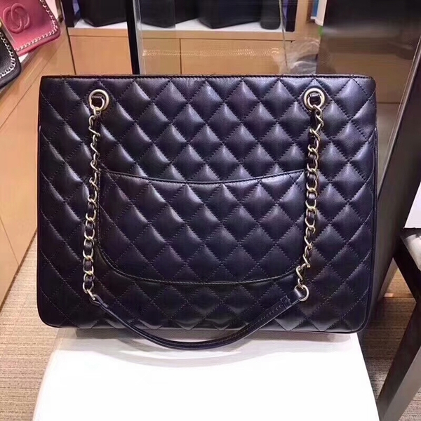 Chanel Original Sheepskin Leather Tote Bag 8810 Black