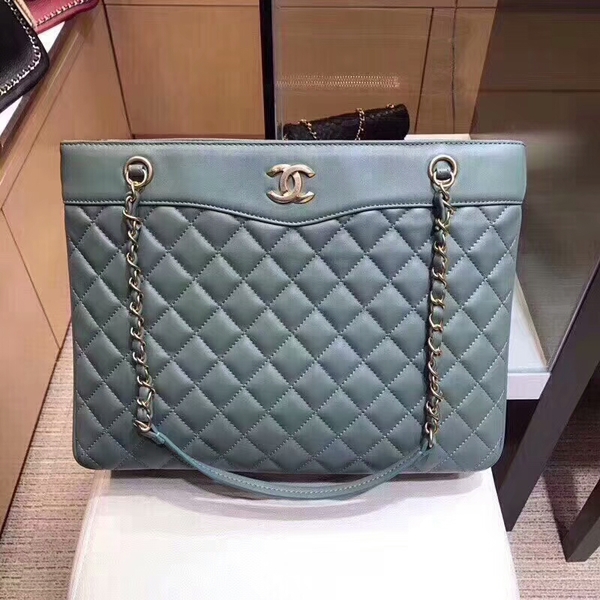 Chanel Original Sheepskin Leather Tote Bag 8810 Green