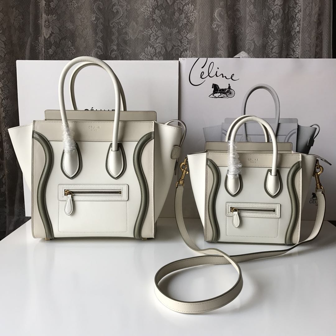 Celine Luggage Tote Bag Original Leather CLY33081M White