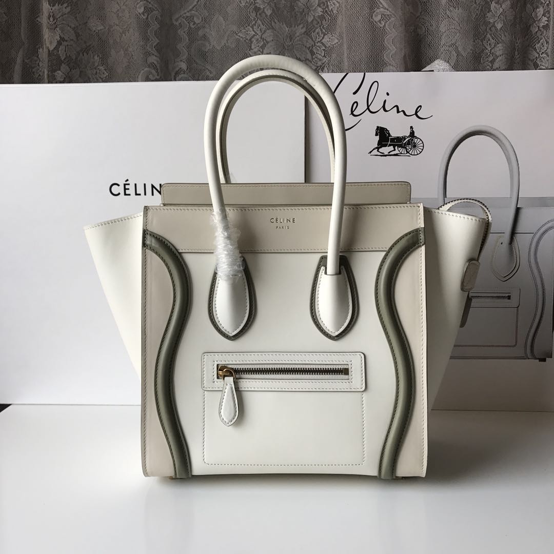 Celine Luggage Tote Bag Original Leather CLY33081M White