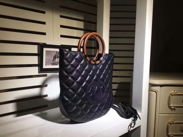 Chanel Calfskin Leather Tote Bag 8009 Black