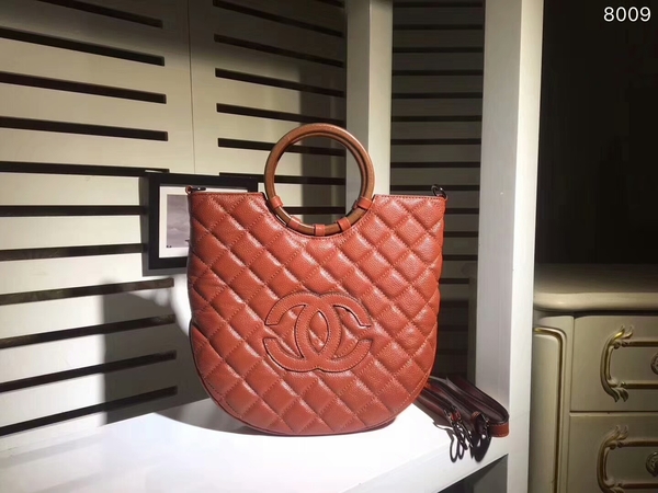 Chanel Calfskin Leather Tote Bag 8009 Orange