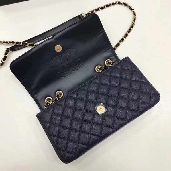 Chanel Original Cannage Pattern Shoulder Bag 66870 Blue