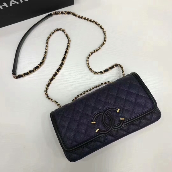 Chanel Original Cannage Pattern Shoulder Bag 66870 Blue