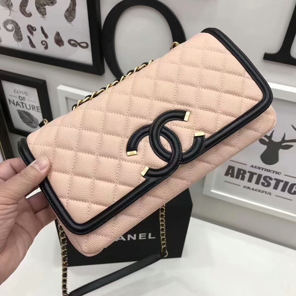 Chanel Original Cannage Pattern Shoulder Bag 66870 Pink