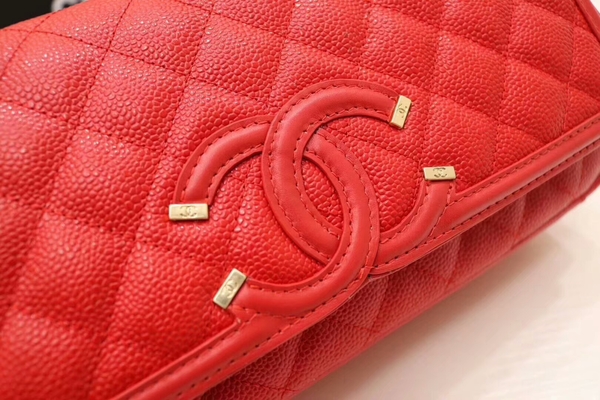 Chanel Original Cannage Pattern Shoulder Bag 66870 Red
