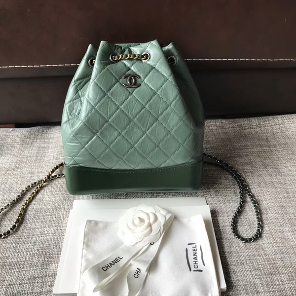 Chanel 2018 Original Calfskin Leather Backpack 81229 Green