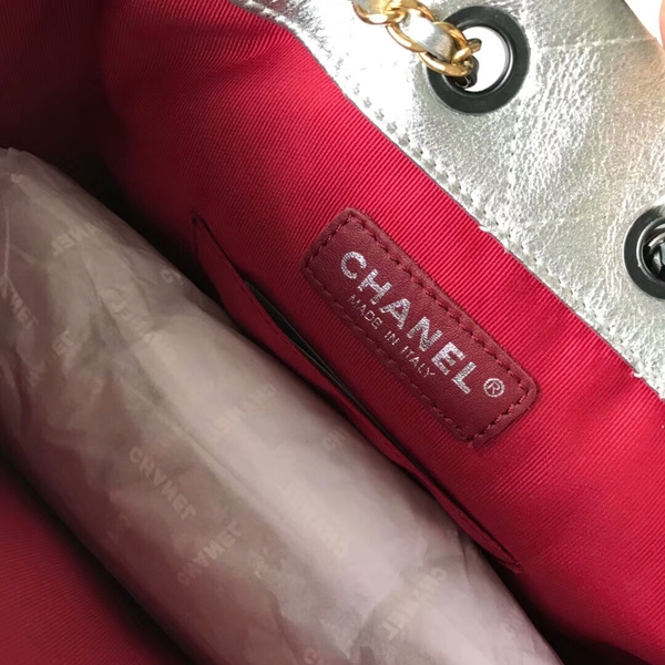 Chanel 2018 Original Calfskin Leather Backpack 81229 Silver